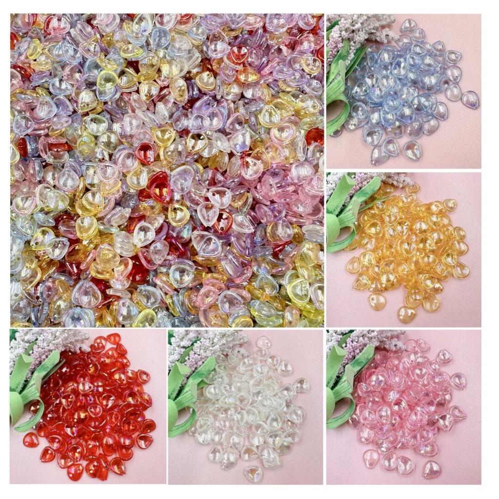 High Quality Creative Accessories 100pcs Acrylic DIY Bouquet Petal Loose Beads Fashion Necklace Bracelet Beading Material 10.8*12.4mm