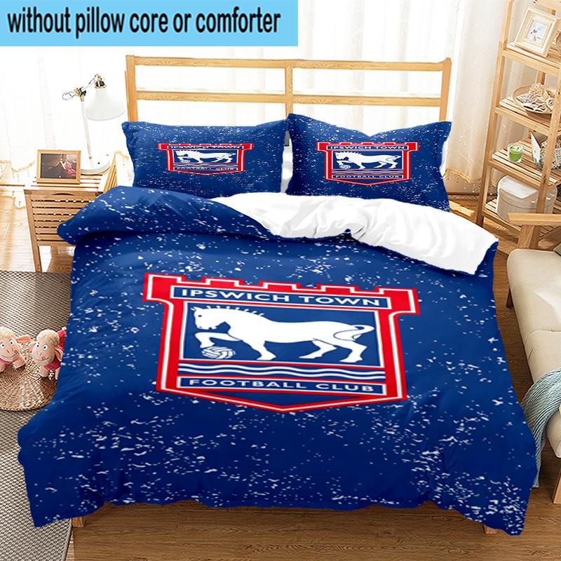 3PCS FC Ipswich Crest Bedding Set,Including 1pc Duvet Cover And 2pcs Pillowcases Perfect for Bedroom, Dormitory, Fan Christmas gift
