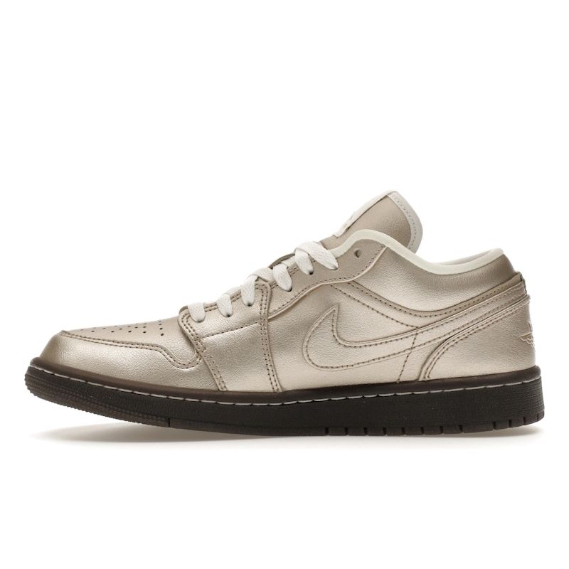 Air Jordan 1 Low SE Metallic Zinc Women Sneakers Silver Summit-White Velvet-Brown HQ3529-099
