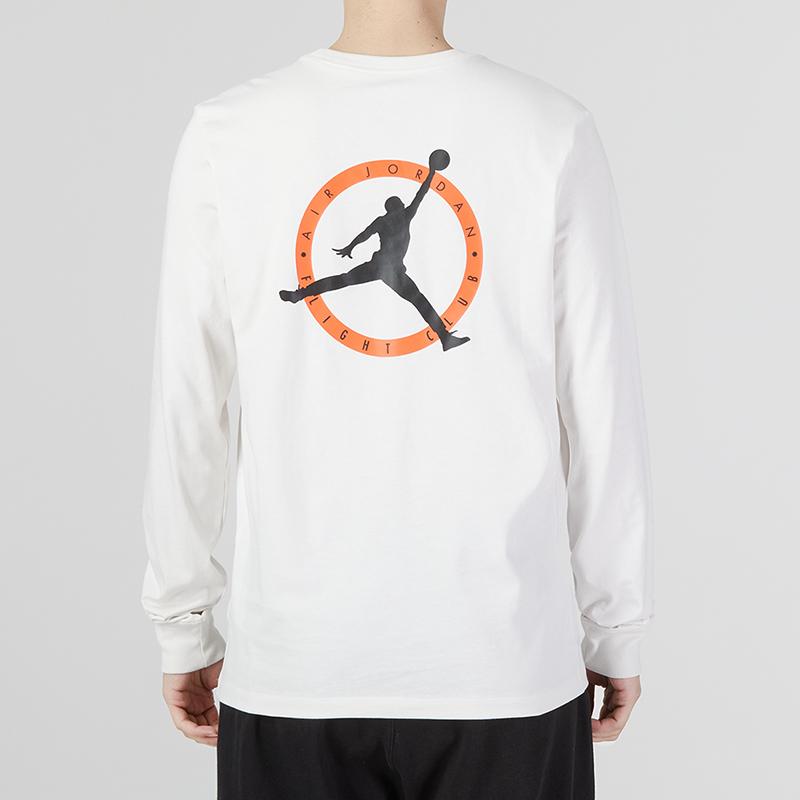 Jordan As M J Flt Mvp Ls Crew T Shirts Men's White Crew Neck Moderate Straight Fit DV8433-030