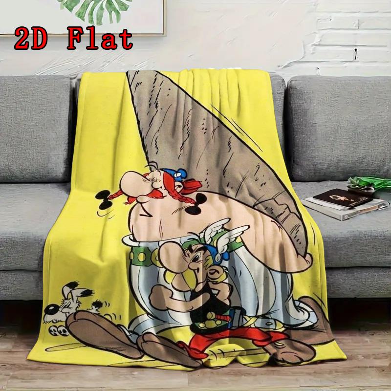 Asterix and Obelix 2D Flat Pattern Flannel Blanket High quality All Seasons Warmth and Comfort Perfect for Christmas Gifts.NMT0928192