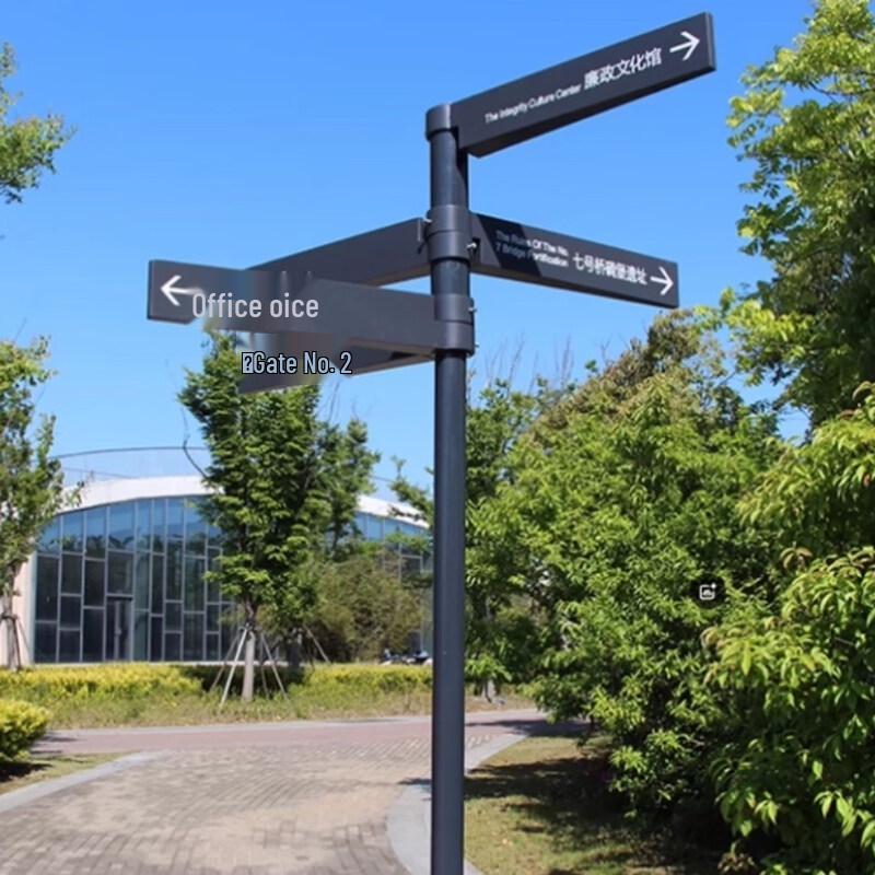 Outdoor 9-Direction Wayfinding Signpost