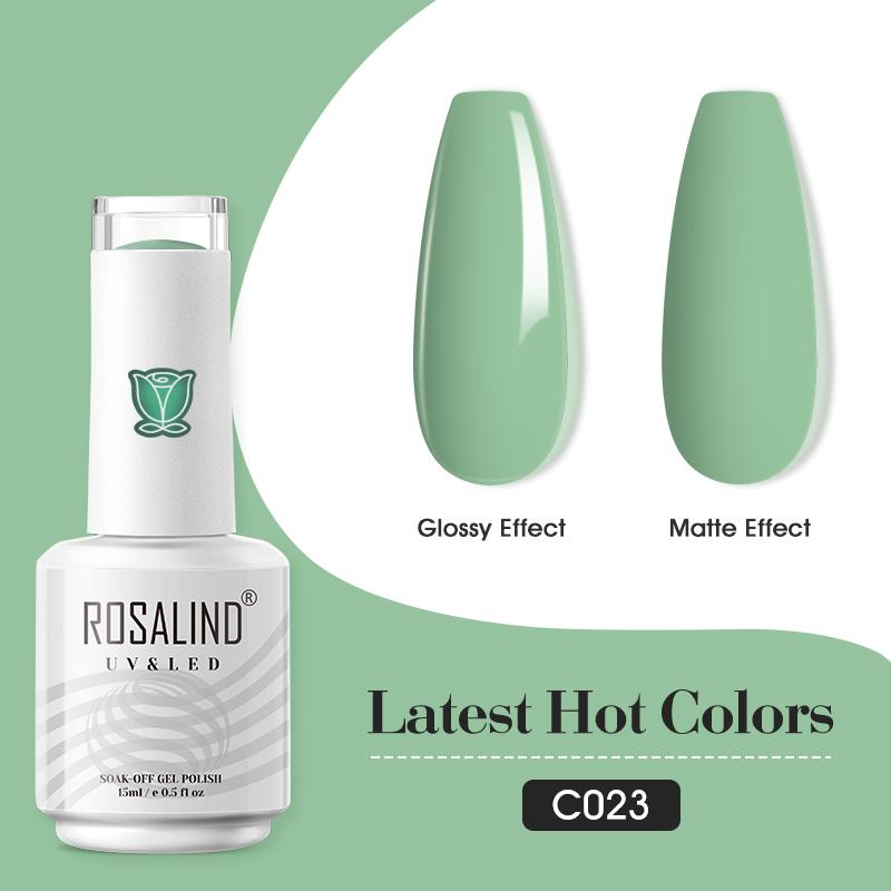 ROSALIND 15ml Shiny Stylish Gel Nail Polish Soak Off Pure Color LED/UV Lamp Nail Gel Bright For Nail Art Design 40 Colors