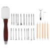 28Pcs Leather Craft Tools Set Manual DIY Leather Craft Tools Modelling Pen Hammer for Sewing