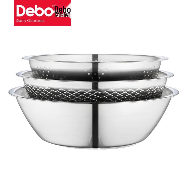 Debo Clinton Stainless Steel Washing Basin & Strainer Set