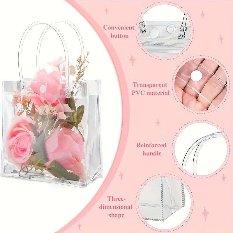 12 шт. Прозрачные подарочные пакеты для вечеринок - Многоразовые для Хэллоуина, Рождества, Свадеб и Дней рождения - Ручные сумки для малого бизнеса, подарков и декора