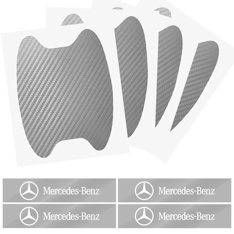 AABIG1 Car Door Sticker Carbon Fiber Scratches Auto Handle Protection Film Emblem For Mercedes Benz W205 W177 W212 W213 W221 W220 W176