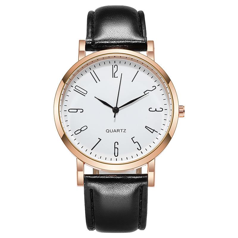 A fashionable, simple and versatile quartz watch with a thin, round and retro large dial for ladies