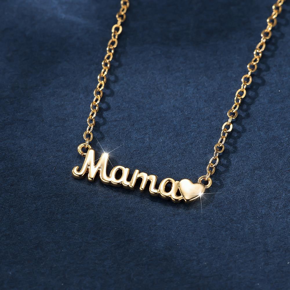 Ожерелье с подвеской в ​​виде буквы «Мама» золотого цвета, цепочка на шею, колье, модные семейные украшения, подарок на день матери для мамы