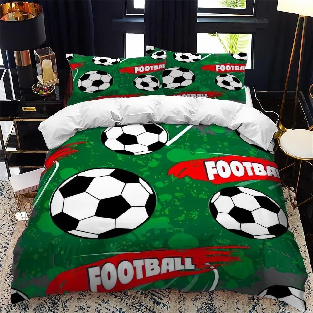 3D Football Print Soccer Sport Bedding Set Single Twin Double Queen King Cal King Size Bed Linen Set