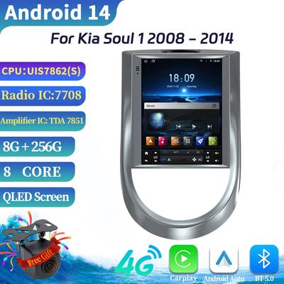 9,7-дюймовый автомобильный радиоприемник GPS Android 14 для Kia Soul 1 2008-2014 Мультимедийный видеоплеер Навигация Carplay Auto Intelligent System GPS