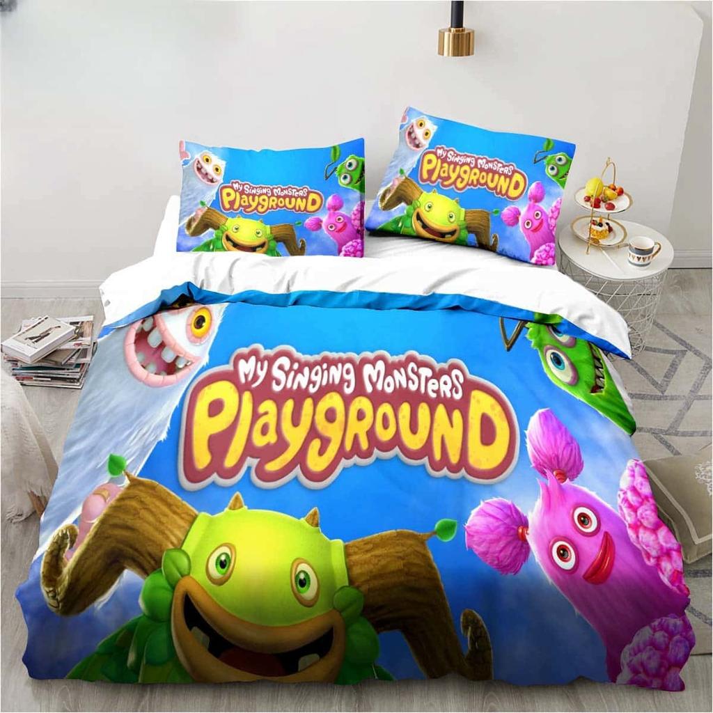 3D Print My Game Singing Monsters Bedding Sets Comforter Quilt Bed Cover Duvet Cover Pillow Case 2-3 Pieces Sets Kids Adult Size
