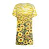 Women's Fashion Casual Floral Print Dress Round Neck Short Sleeves Miniskirt