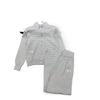 European Striped Zipper Knit Cardigan & Long Pants Two-Piece Set