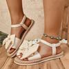 Мода 2025 Новые женские сандалии Летние легкие сандалии Модные пляжные повседневные шлепанцы Уличная обувь с бантом Плоская обувь Домашние сандалии на платформе