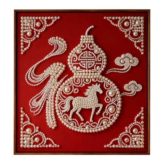 Набор для рисования жемчугом своими руками для взрослых, начинающих, с рисунками лошадей, 3D-набор для творчества «Жемчужное искусство», холст с предварительной печатью, набор пластиковых жемчужин для декора на Новый год, идея подарка