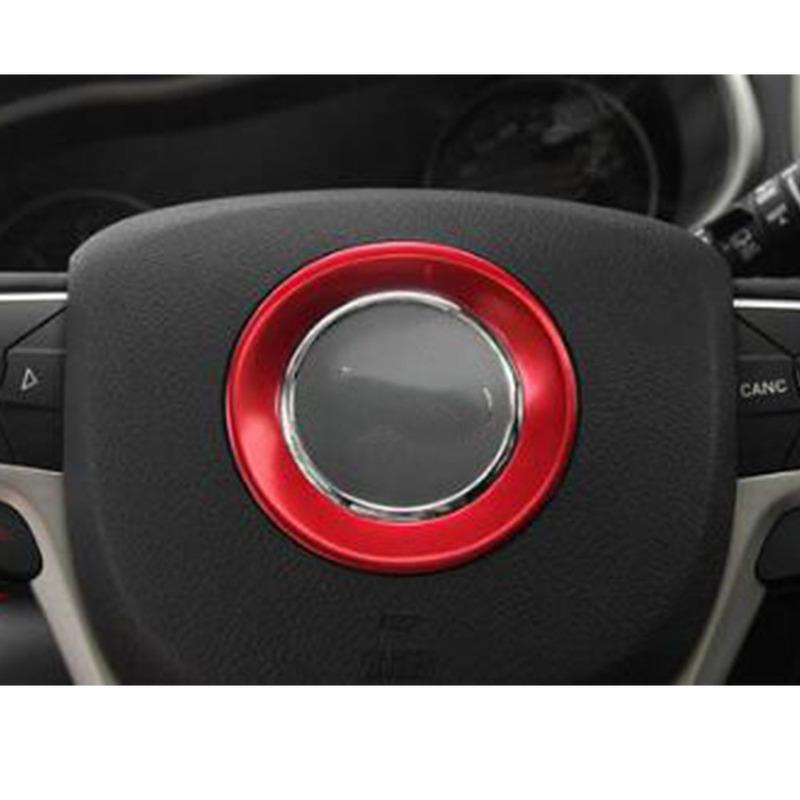 For Jeep Grand Cherokee 2014 2015 2016 2017 2018 Car Sticker Steering Wheel Interior Ring Trim Lamp Frame Stick Part