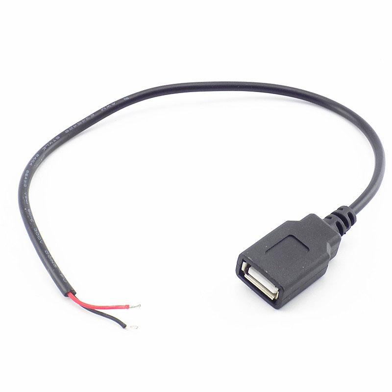 Кабель питания 2-контактный USB 2.0 A Female 4-проводной разъем для зарядного устройства Удлинитель для зарядного шнура