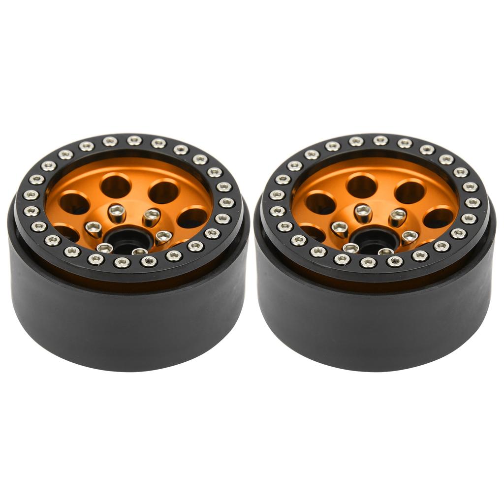 2 шт. 1,9 дюйма RC Автомобиль Бесклеевой Сплав Алюминия Ступица Колеса 8 Круглых Отверстий Аксессуар(черное золото )