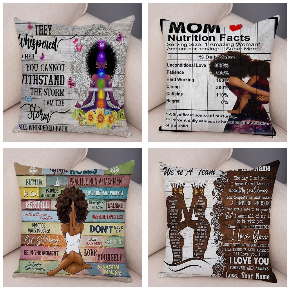 Чехол для подушки с изображением красивой леди, черная наволочка в африканском стиле для девочек, украшение для дивана, автомобиля, дома, наволочка