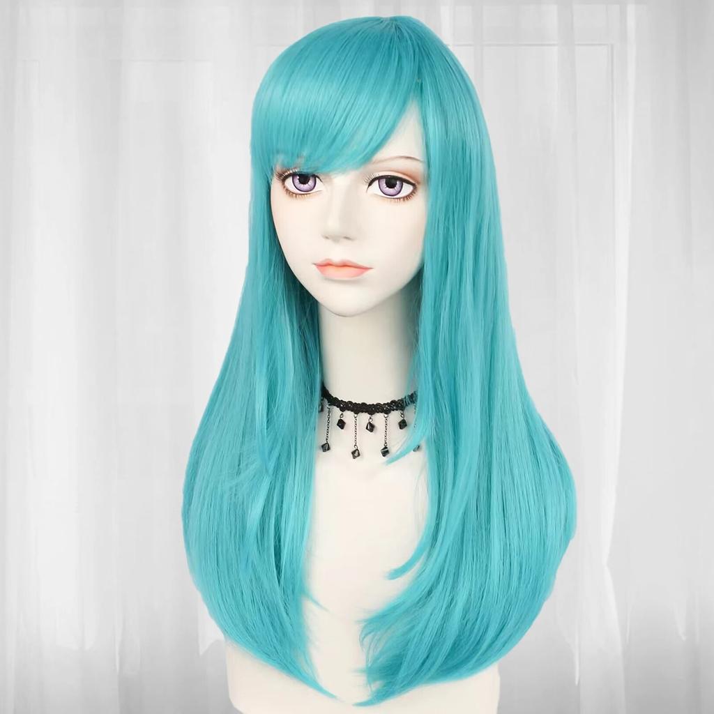 Длинный прямой серебристо-синий Dragon Ball Bulma парик для косплея на Хэллоуин, Рождественскую школу, День благодарения