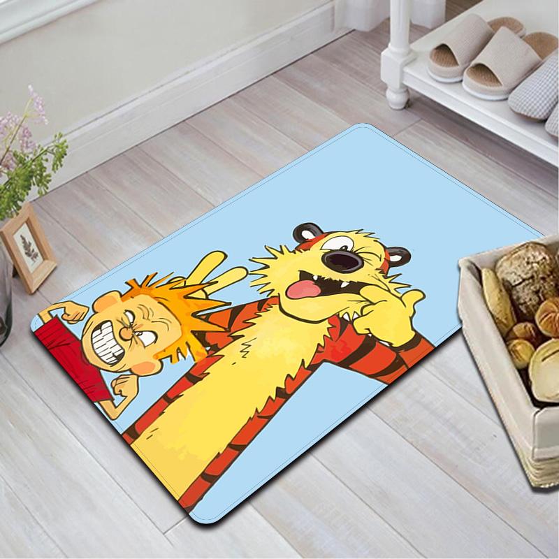 Calvin and Hobbes-inspired Rug Floor Mat for Living Room or Bedroom Soft and Comfortable Carpet a Gift for Birthday and Holiday.
