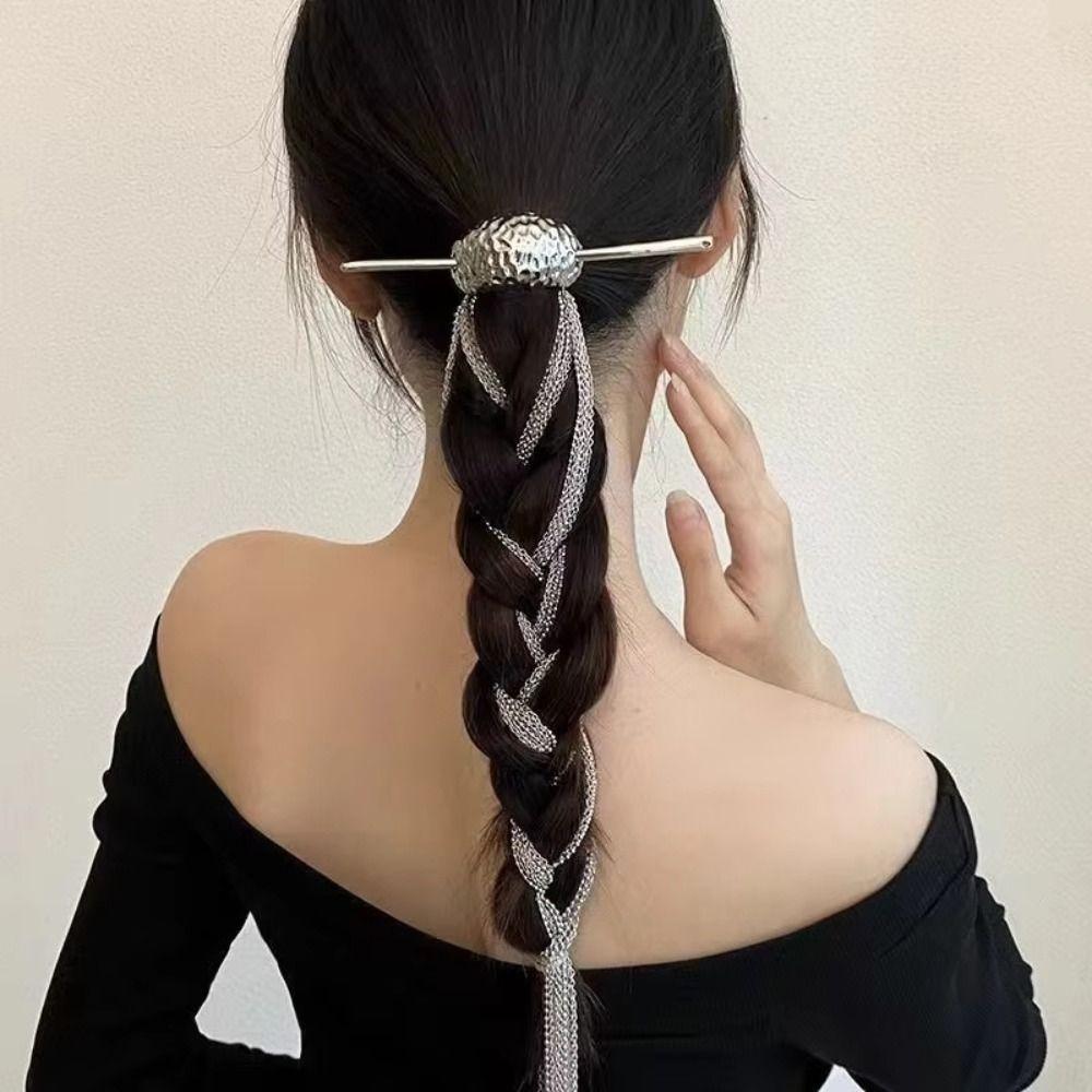 Alloy Tassel Ponytail Woven Chain Hairpins for Party and Dinner Dress Matching