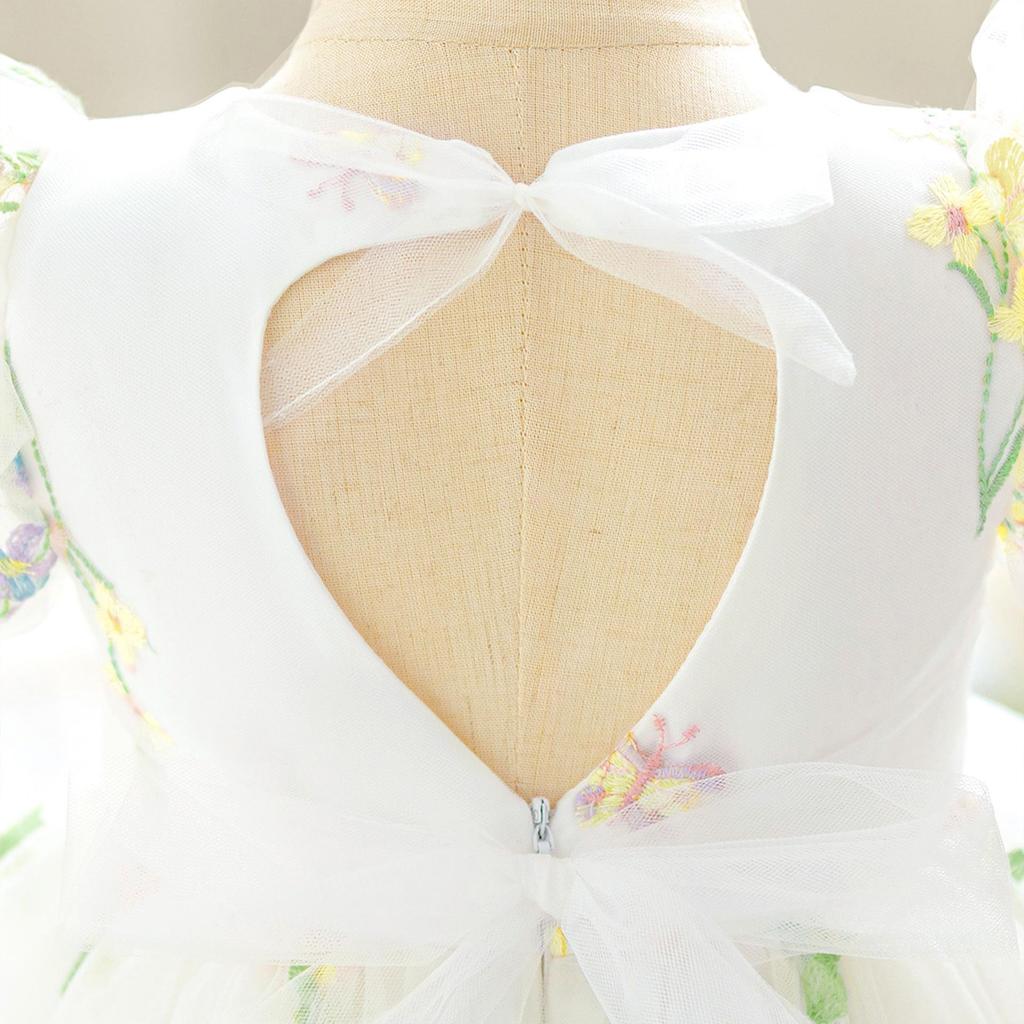 Платье принцессы с рукавами-фонариками и цветочным узором - Свадебная и парадная одежда для выступлений