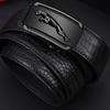 Men's Leather Belt Automatic Buckle Cattlehide Leather Fashion Business Elite Men's Pants Belt Versatile Casual Crocodile Pattern Belt