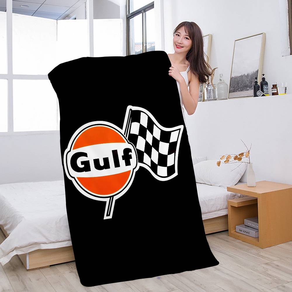 G-Gulf Racing Car Logo Микрофибра Печатное Пляжное Полотенце Скалолазание Йога Пляж Плавание Бег Впитывающее Мягкое Полотенце