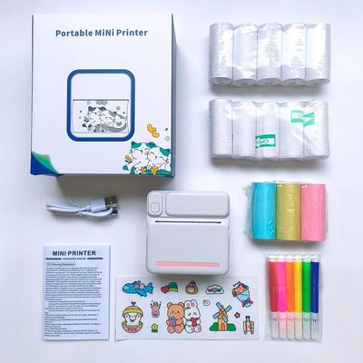 Принтер для наклеек, Мини термопринтер Bluetooth Портативный Создатель наклеек Печать бумаги, для заметок, фотографий, этикеток, DIY, Множество шаблонов