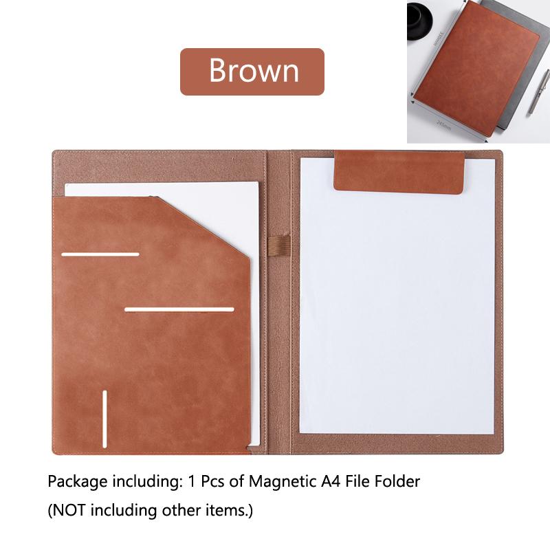 University A4 Leather Padfolio Portfolio Folder Magnetic Clipboard Business Executive Folders Documents Holder Organizer Office