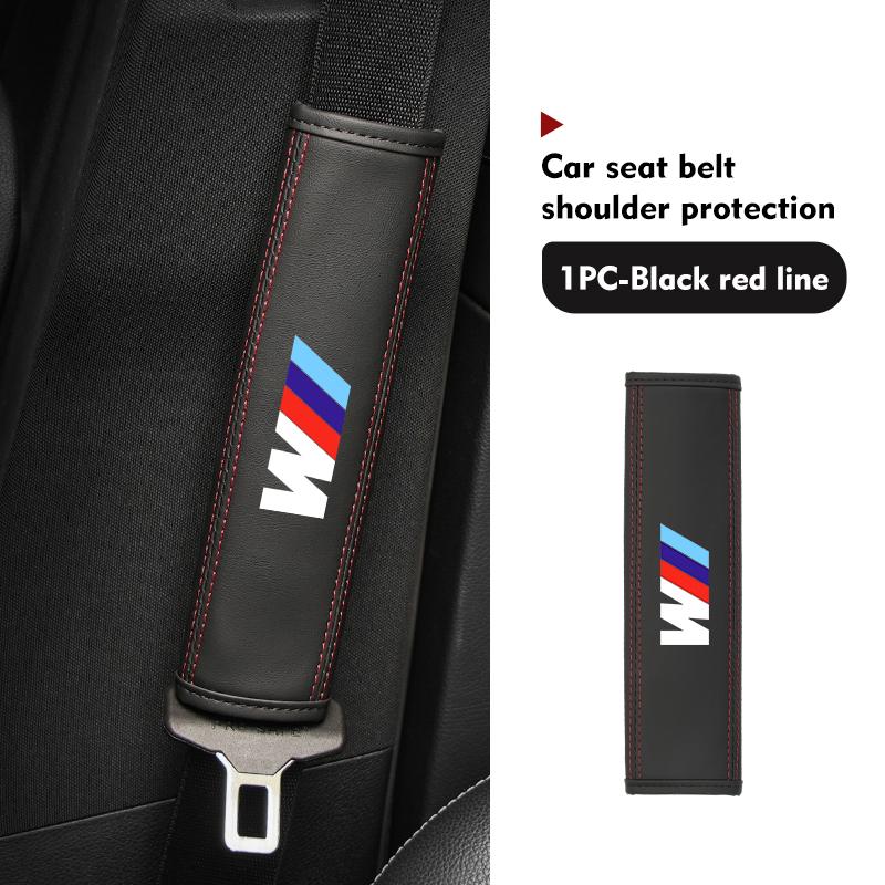 MLKH2 For BMW Leather Car Seat Belt Shoulder Cover Protection Accessories E30 E34 E36 E39 E46 E52 E53 E60 E61 E62 E70 E71 E83
