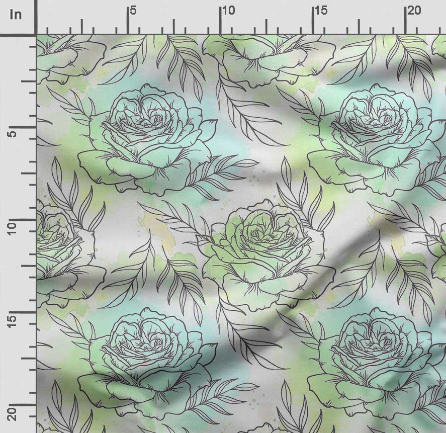 Soimoi Watercolor Floral Print,  Cotton Cambric, Quilting Fabric Sold by The Yard 42 Inch Wide, Medium Weight Cotton Fabric,