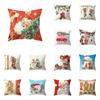 Cute Santa Claus Christmas Decoration Printed Pattern Cushion Cover Home Living Room Sofa Decorative Pillow Pillow Cover