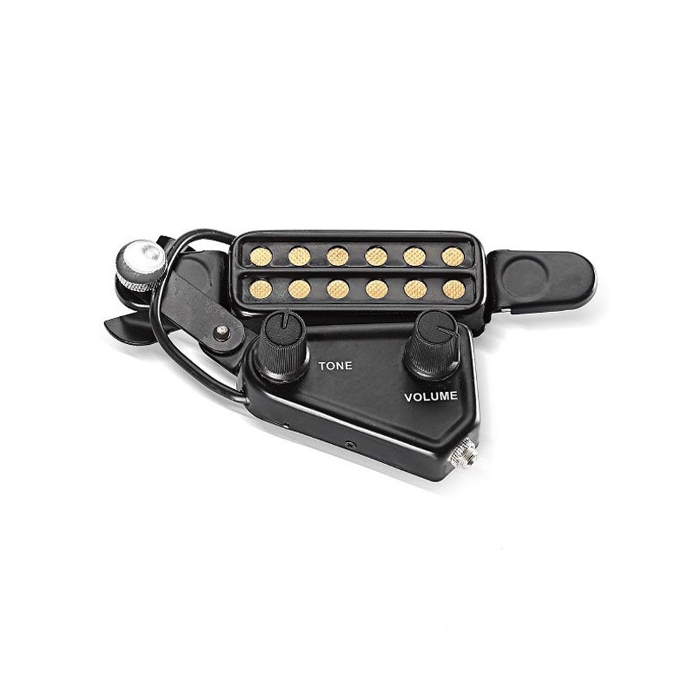 Tone Knobs Guitar Transducer 12-Hole Design Soundhole Pickup Acoustic Guitar Pickup Stage Use