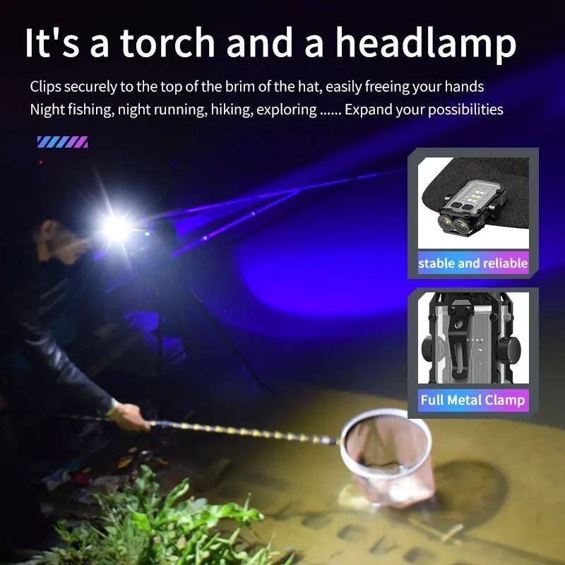 Super Bright Powerful Pocket Torch Light, Multifunctional Magnetic COB LED EDC Mini Keychain Flashlight USB Rechargeable for Outdoor Emergency