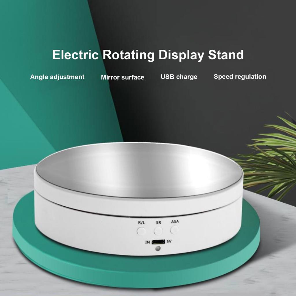 Electric Rotating Display Stand Mirror Surface 3 Speed Regulation 3KG Load Capacity for Photography