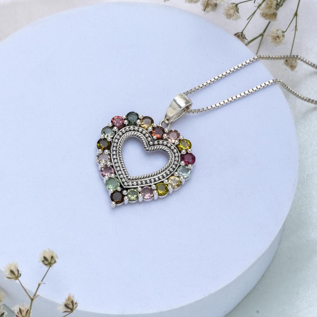 Подвеска-сердце из драгоценного камня, серебряный шарм 925 пробы, ювелирное украшение zivori, подвеска для нее