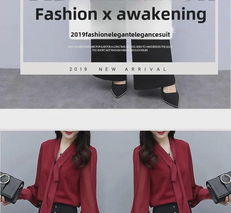 2025 Women's Fashion: Southeast Asia Two-Piece Set - Wide-Leg Pants & Loose Long-Sleeve Casual Suit Korean Style.