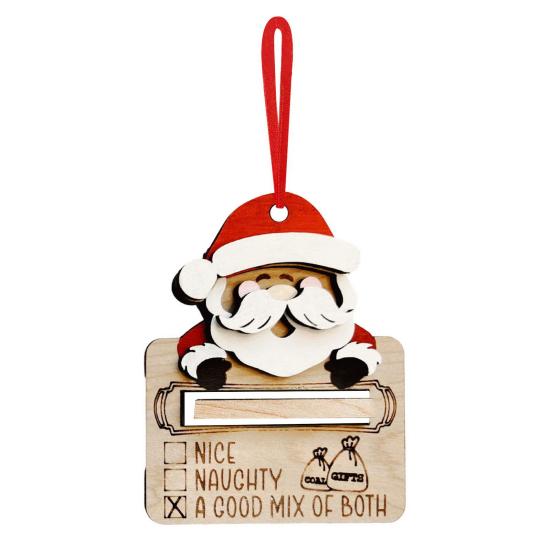 Деревянный рождественский зажим для денег, стиль Санта-Клауса, подвесной кошелек, создающий атмосферу, украшение кошелька на праздничную тематику