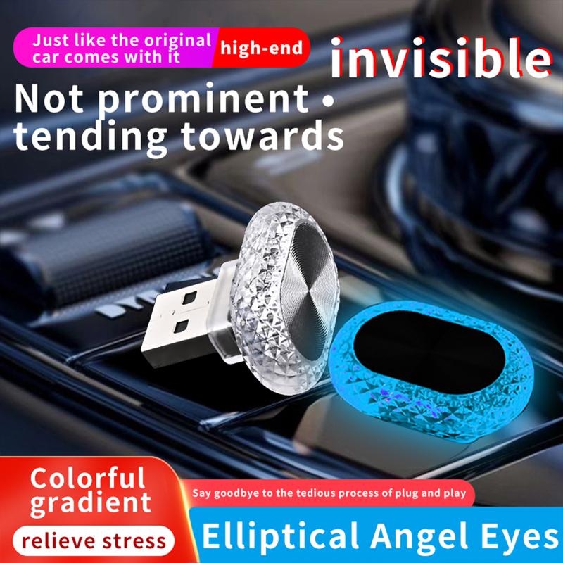1/2/4pcs Car Interior Light LED Ambient Light Mini USB Decoration Light Environment Light RGB Color Car Accessories With Type-C