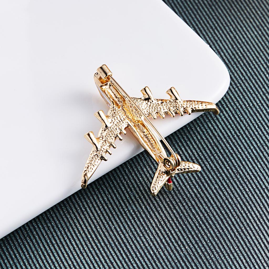 Rinhoo Fashion Plane Shape Brooch Enamel Badge Aircraft Sweater Corsage Women Men Cartoon Metal Airplane Clothes Clip Best Gifts