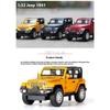 Масштаб 1/32 Модель автомобиля Jeep Wrangler Rubicon из сплава Литой металлический игрушечный внедорожник Модель автомобиля Миниатюрная модель автомобиля Подарок для детей