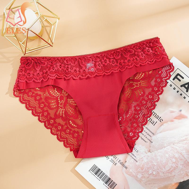 Women's Sexy Lace Stitching Panties Soft Seamless Briefs Summer Low Waist Underwear Ladies Gifts