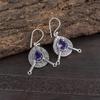 Iolite Gemstone Earrings, 925 Solid Sterling Silver Jewelry, Handmade Antique Earrings Jewelry Gift For Mother Earrings