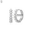 925 Silver Ear Buckles Fashion Hoop Earrings White Crystal Luxury Women's Earrings Wedding Women's Jewelry Premium Gift
