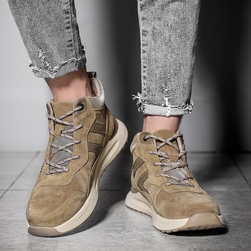 38-45 Мужские кожаные ботинки в стиле хип-хоп, дышащая повседневная обувь в стиле ретро, повседневная обувь больших размеров, легкие ботильоны