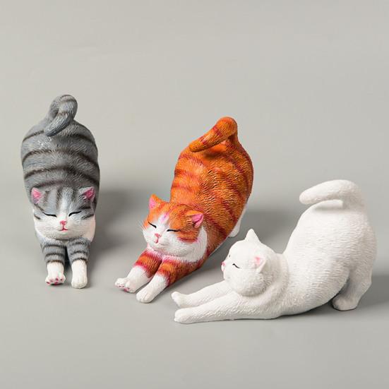 Мини-фигурки кошек Милые статуэтки кошек из смолы Маленькие скульптуры котят для помещений