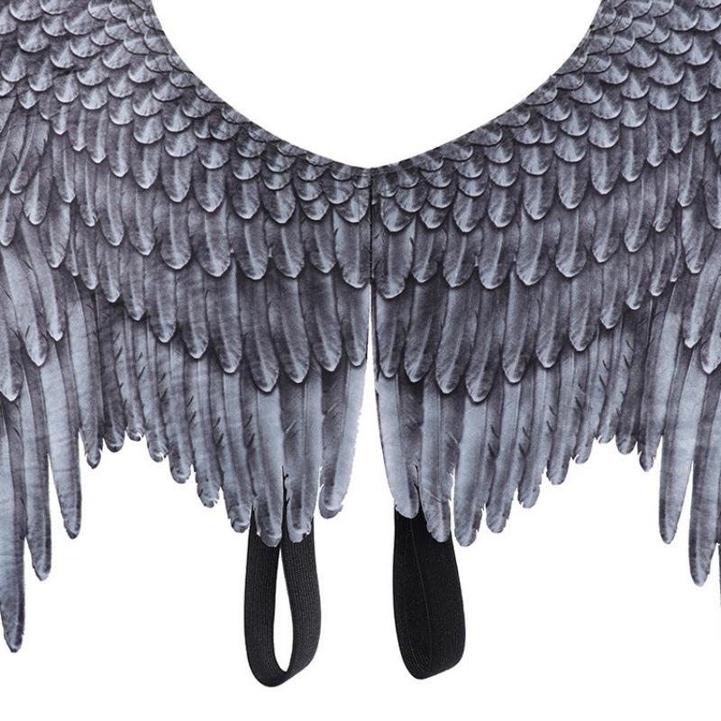 Нетканый материал 3D Крылья Ангела Хэллоуин Марди Гра Тематический костюм для вечеринки Косплей Крылья для детей 5-10 лет